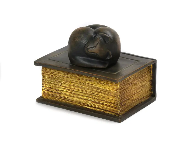 Cat on Book Urn